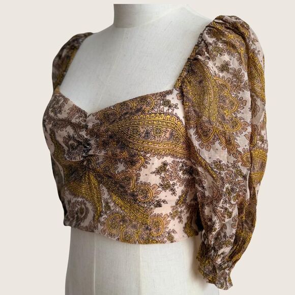 MINKPINK Sweetheart Paisley Crop Top – S - Picture 4 of 8